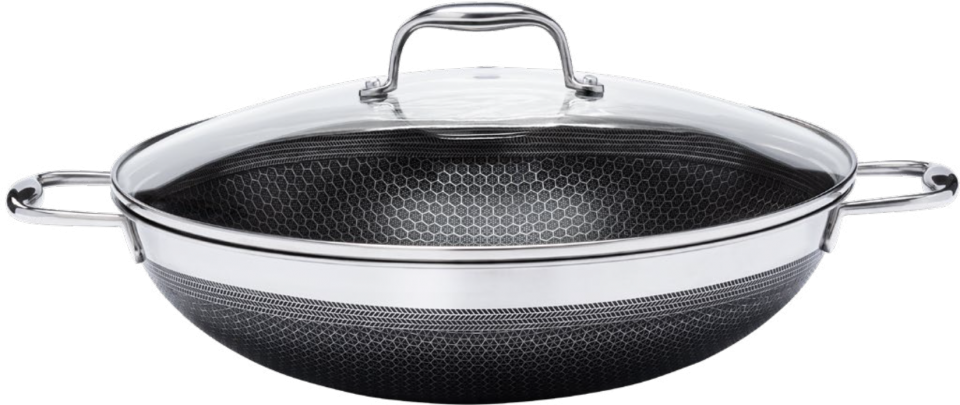 PANELA WOK EM AÇO INOX 34CM 5L HIVE